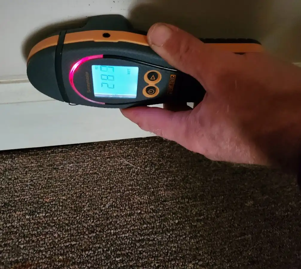 Moisture detection at baseboard during Mold Inspection & Testing in Midway